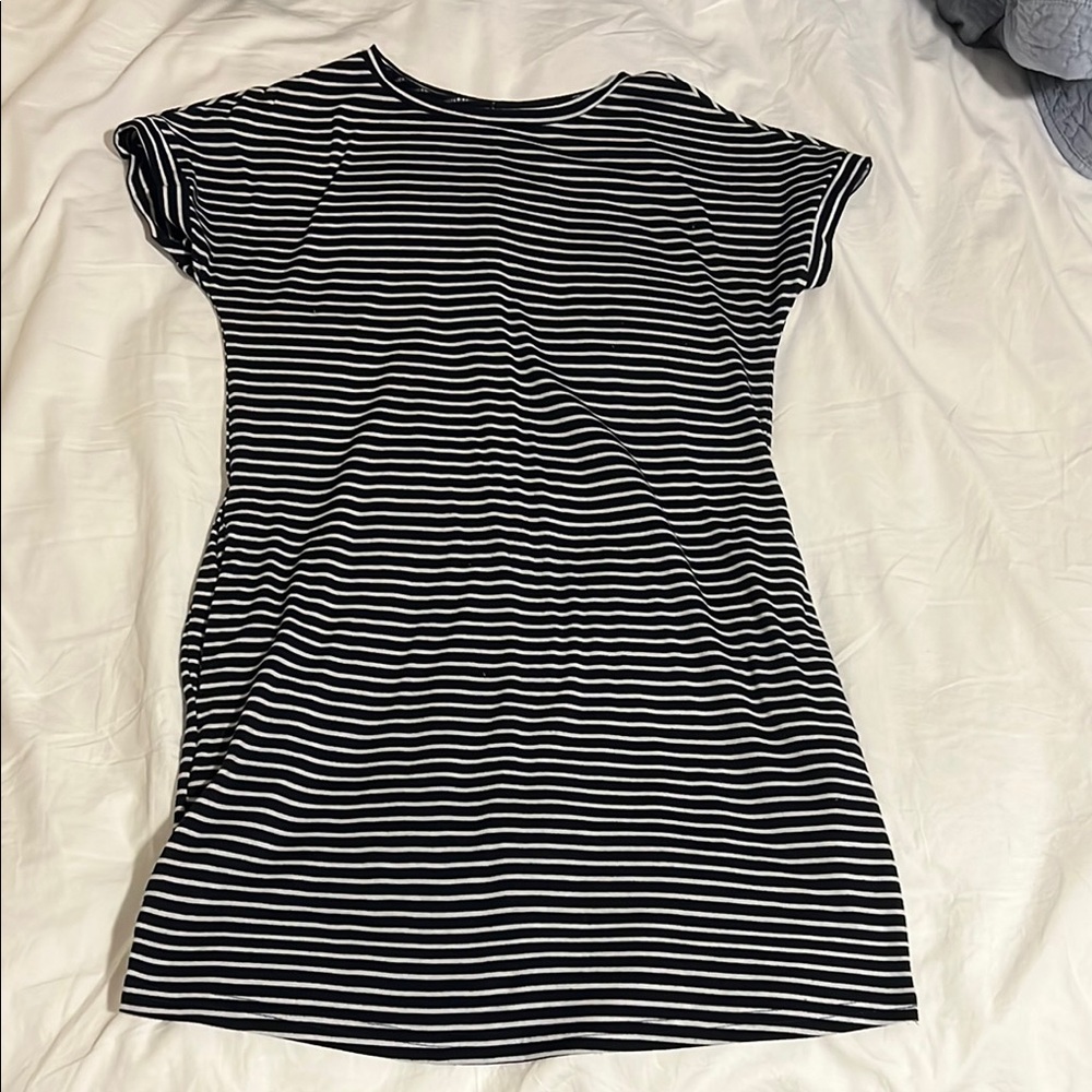 Old Navy and White Striped T-Shirt Dress